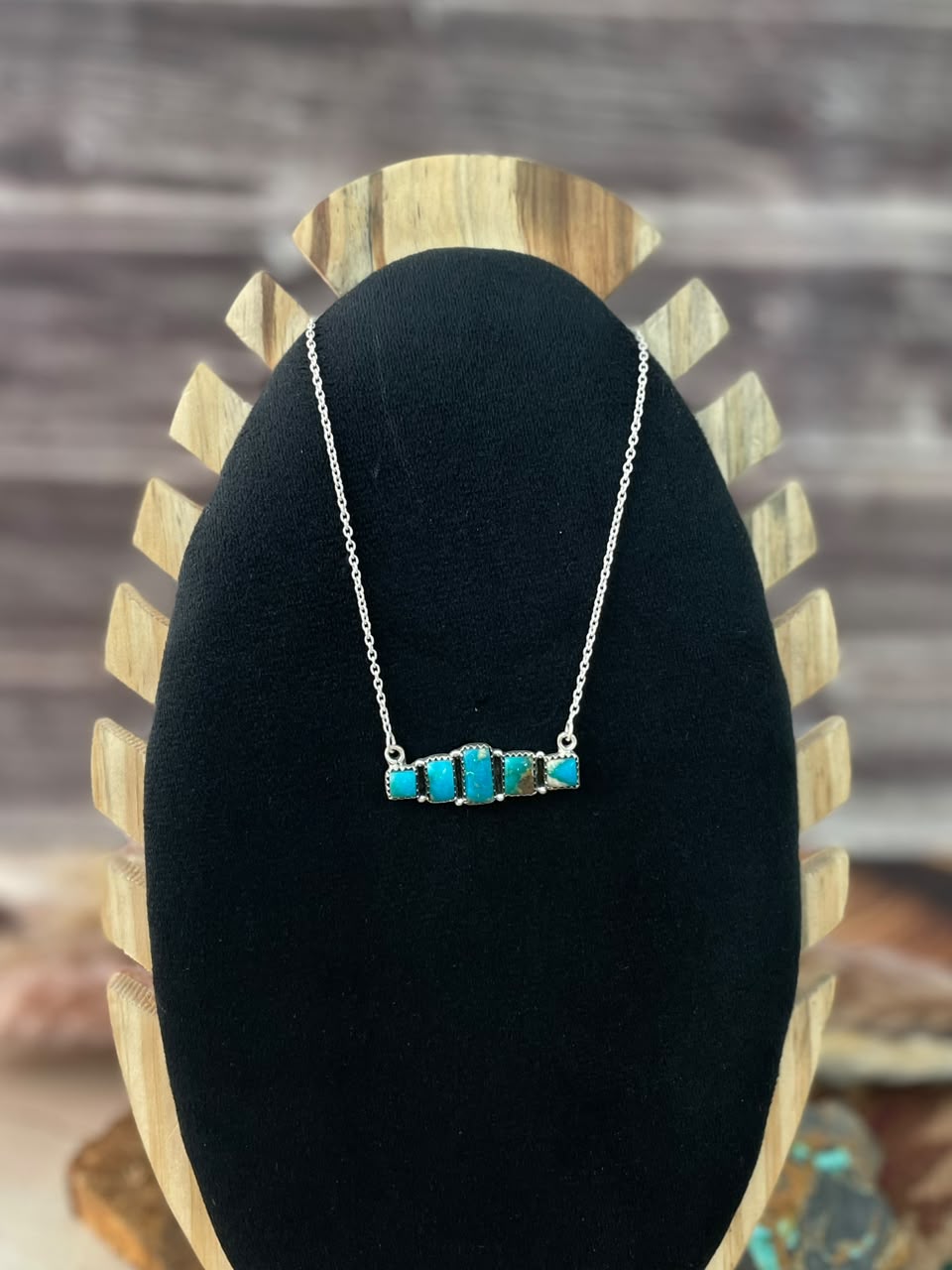 Handmade Sterling Silver Hardy Pit Collection: Necklace Signed Nizhoni