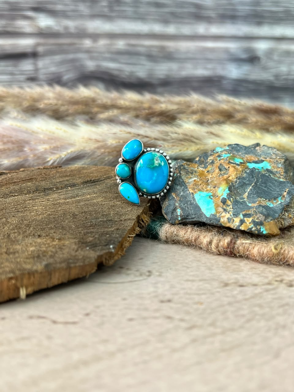 Handmade Sterling Silver Hardy Pit Collection: Adjustable Ring Signed Nizhoni