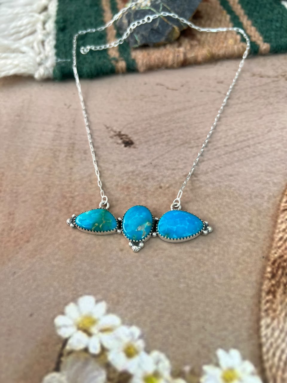 Handmade Sterling Silver Hardy Pit Collection: Necklace Signed Nizhoni