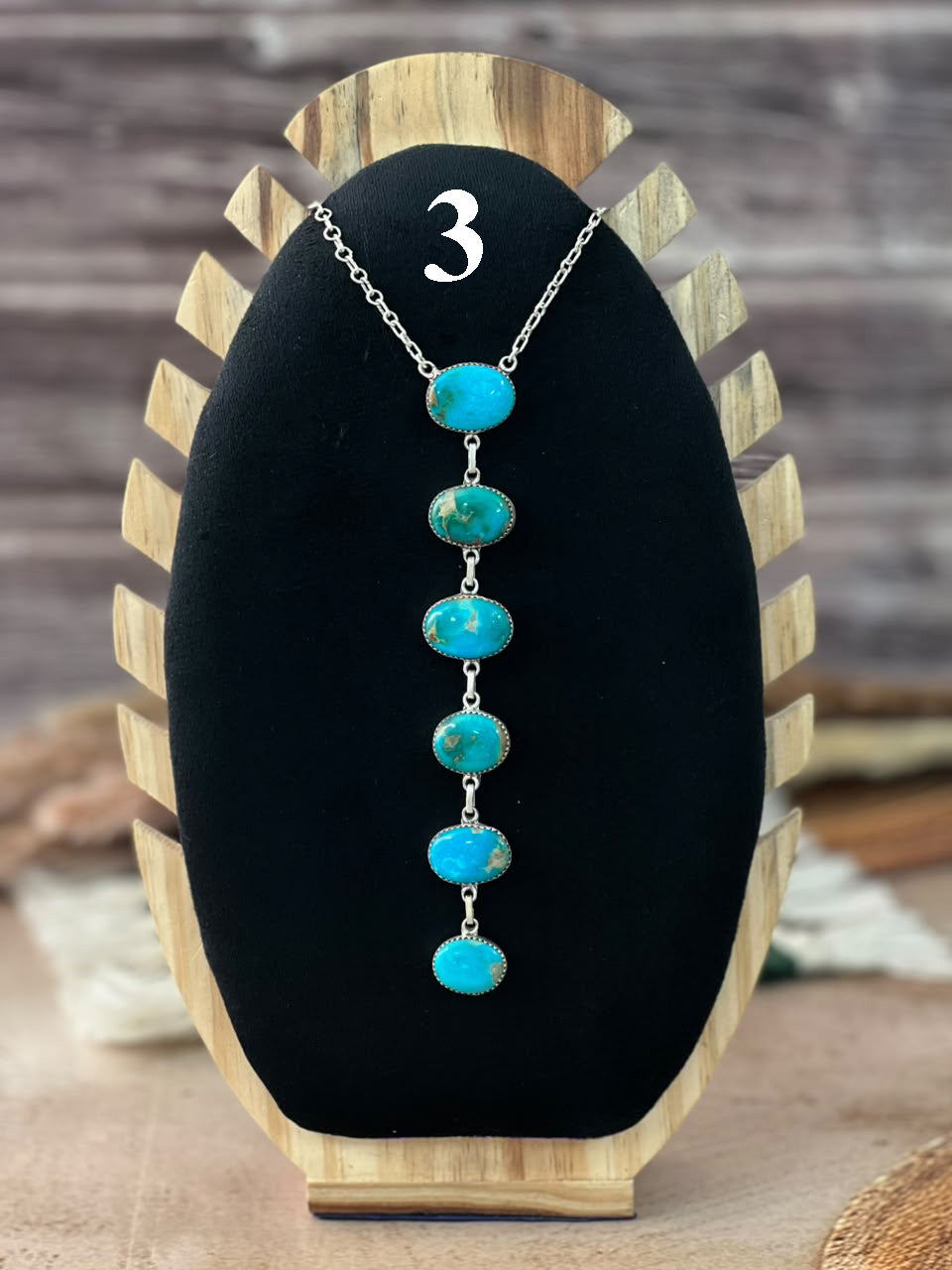 Handmade Sterling Silver Hardy Pit Collection: Drop Necklace Signed Nizhoni