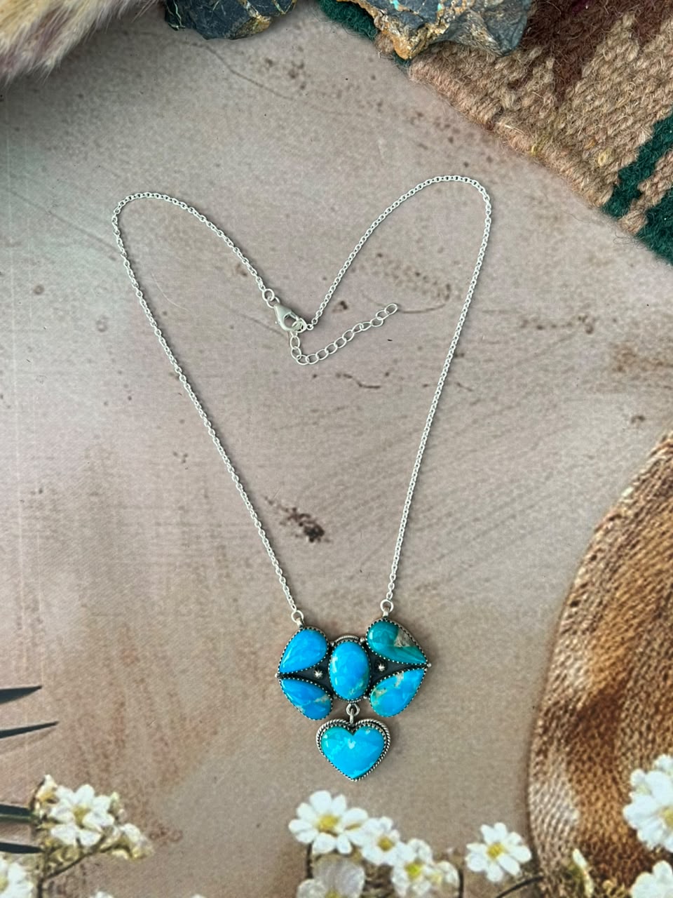 Handmade Sterling Silver Hardy Pit Collection: Necklace Signed Nizhoni