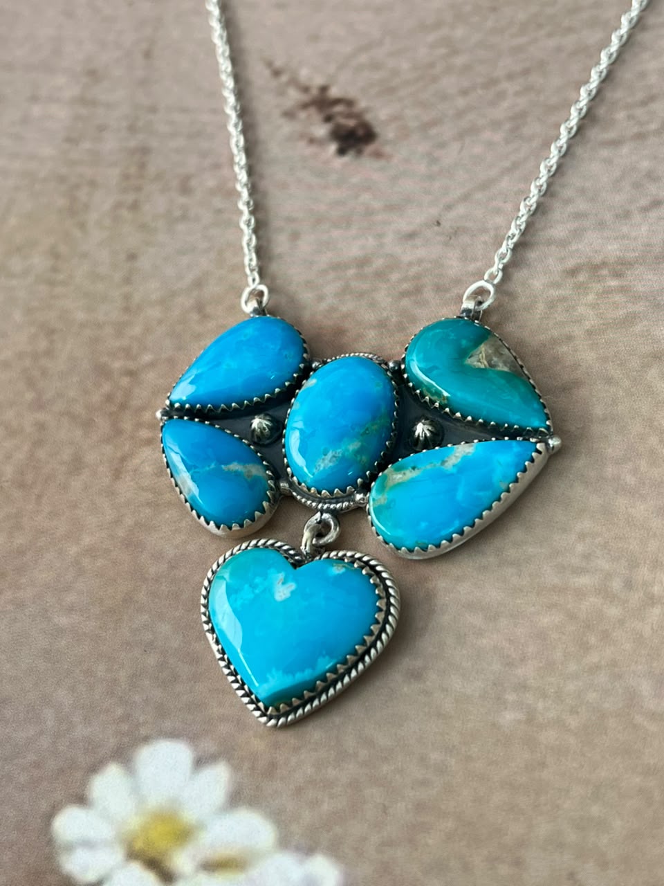 Handmade Sterling Silver Hardy Pit Collection: Necklace Signed Nizhoni