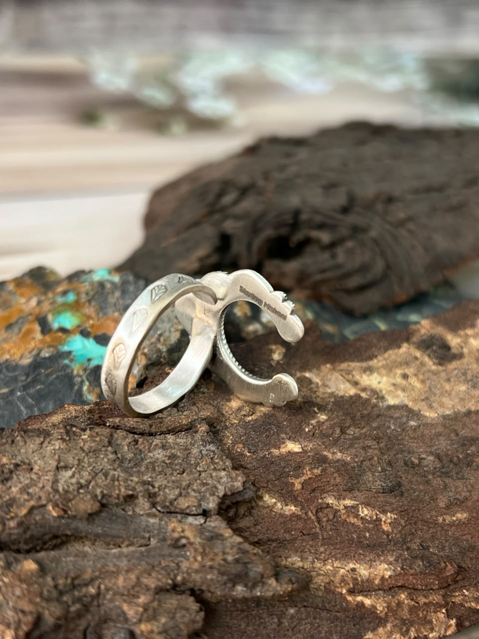 Handmade Sterling Silver Naja Adjustable Ring Signed Nizhoni
