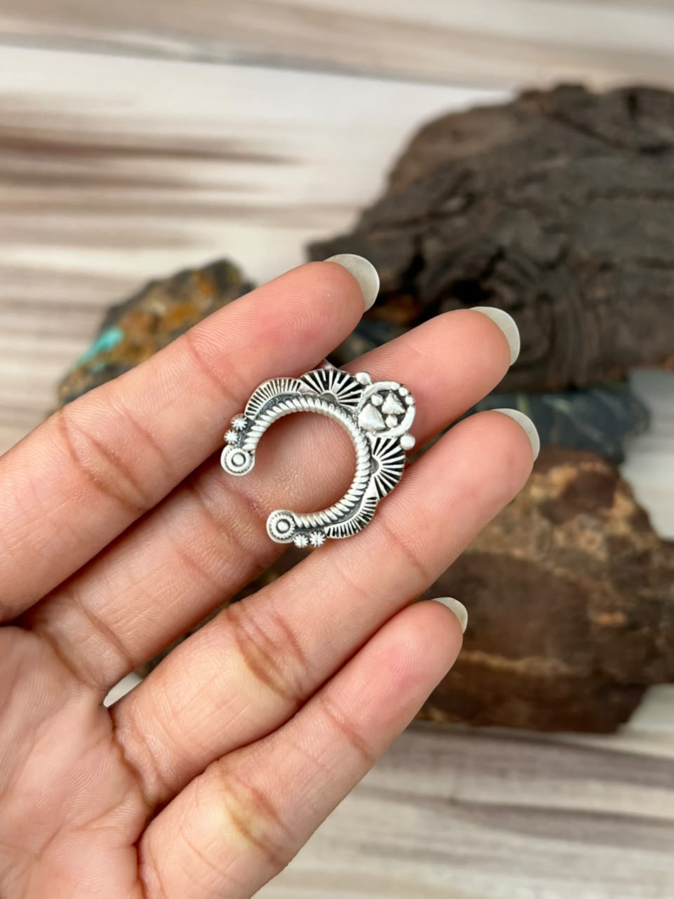 Handmade Sterling Silver Naja Adjustable Ring Signed Nizhoni