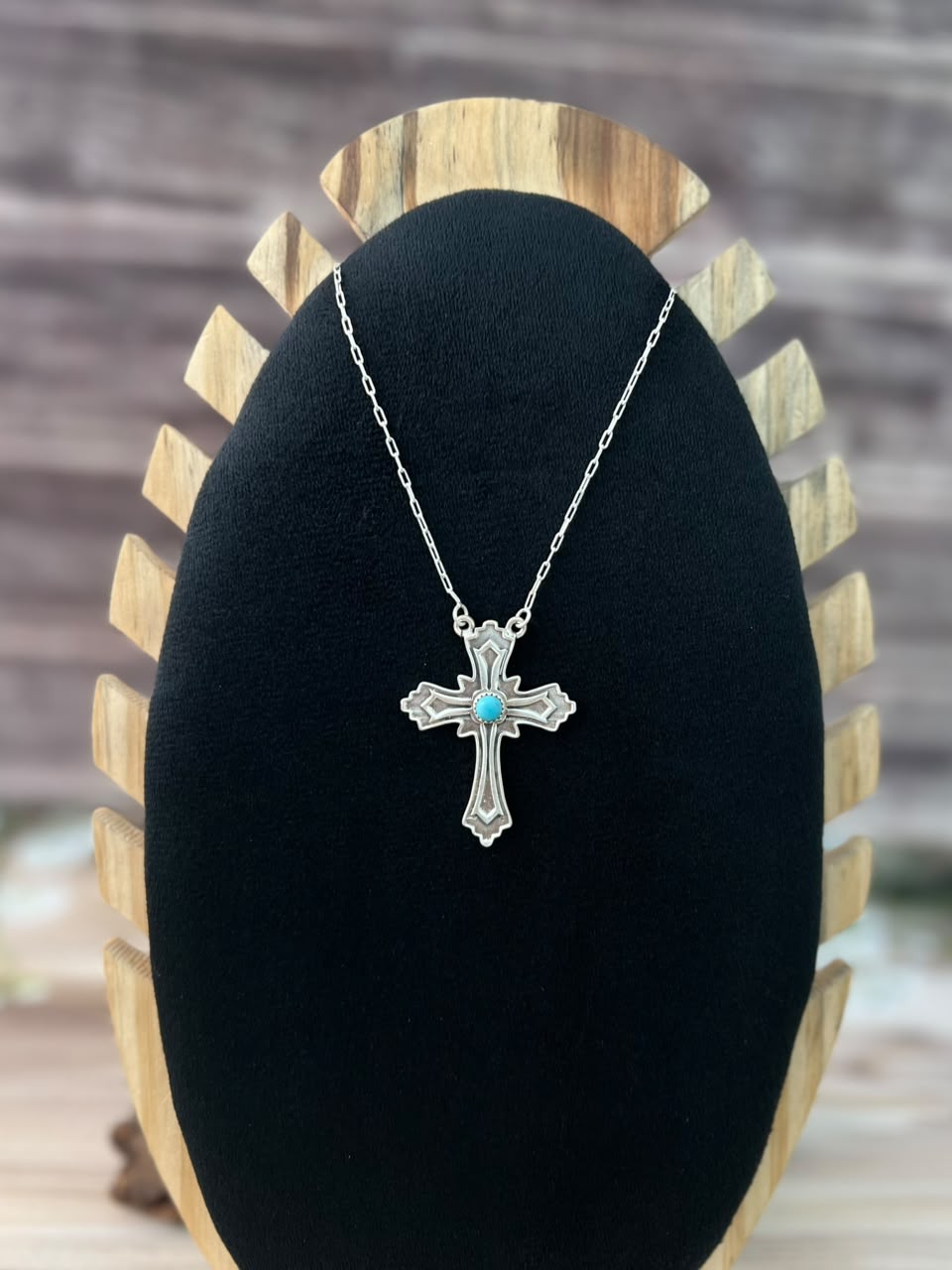Handmade Sterling Silver Kingman Turquoise Necklace Signed Nizhoni