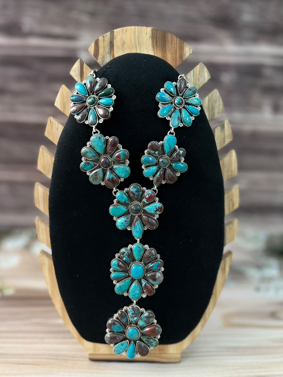 Handmade Sterling Silver Gem Silica Collection: Necklace Signed Nizhoni