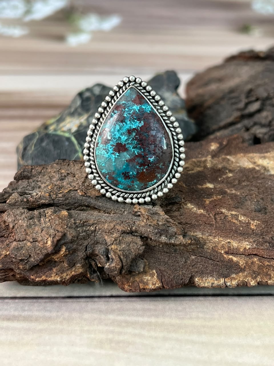 Handmade Sterling Silver Gem Silica Collection: Adjustable Ring Signed Nizhoni