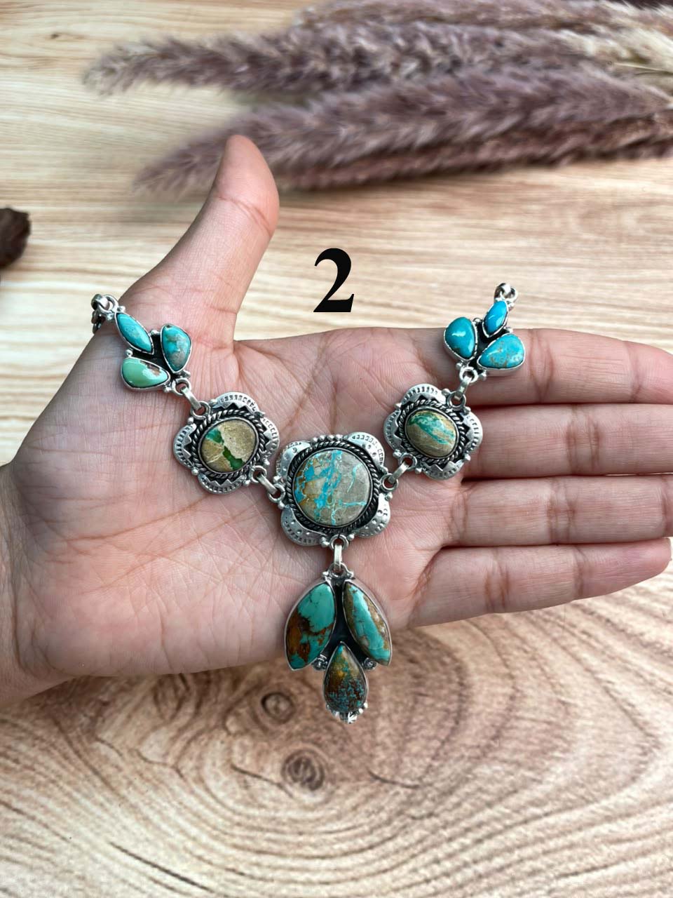 Handmade Sterling Silver Royston Turquoise Choker Necklace Signed Nizhoni