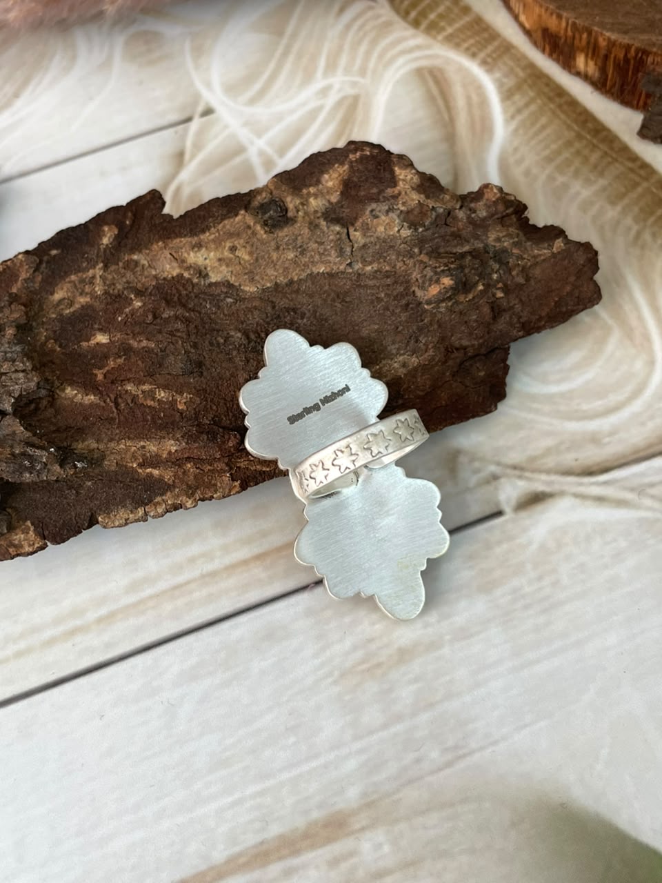 Handmade Sterling Silver Palomino with Cotton Candy and Cripple Creek Turquoise Adjustable Ring Signed Nizhoni