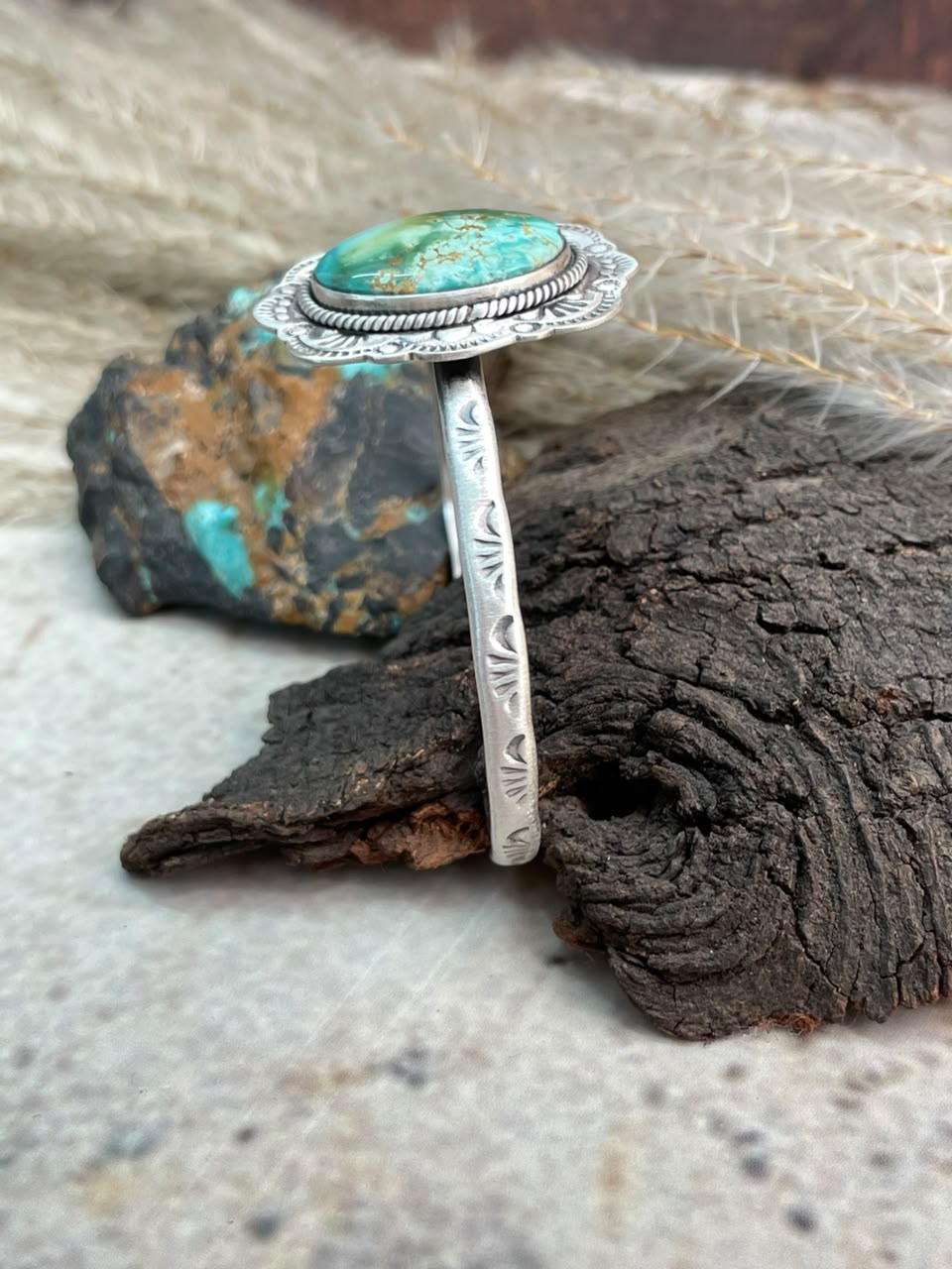 Handmade Sterling Silver Royston Turquoise Cuff Bracelet Signed Nizhoni