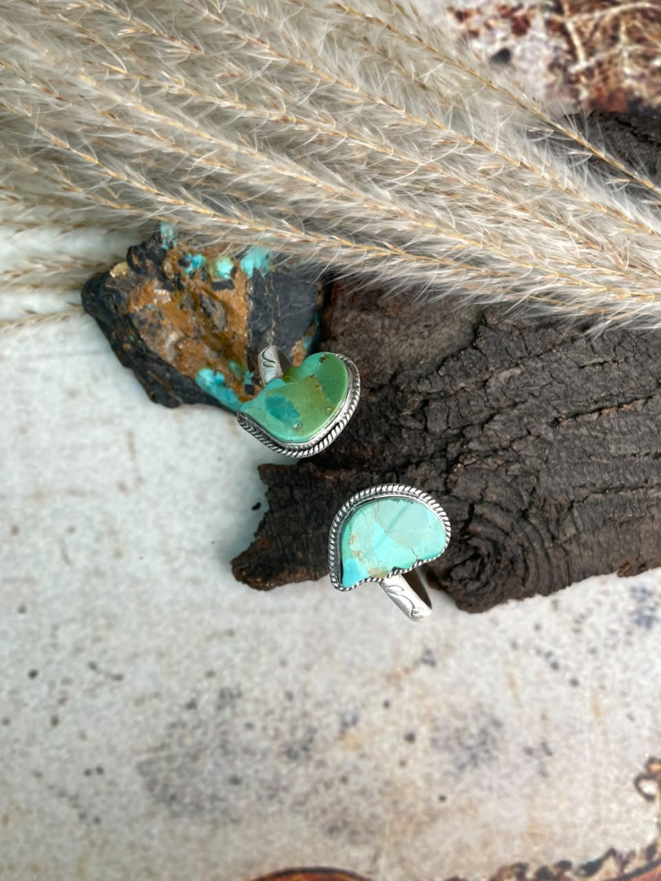 Handmade Sterling Silver Kingman Turquoise Cuff Bracelet Signed Nizhoni