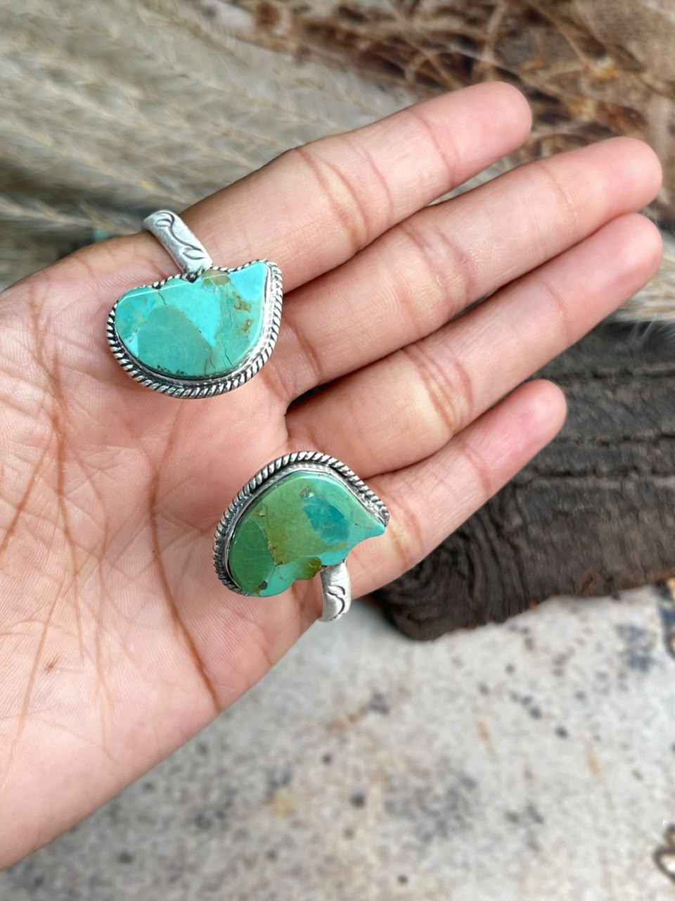 Handmade Sterling Silver Kingman Turquoise Cuff Bracelet Signed Nizhoni