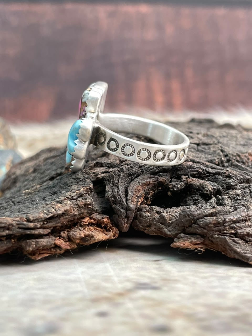 Handmade Sterling Silver Cotton Candy Adjustable Ring Signed Nizhoni