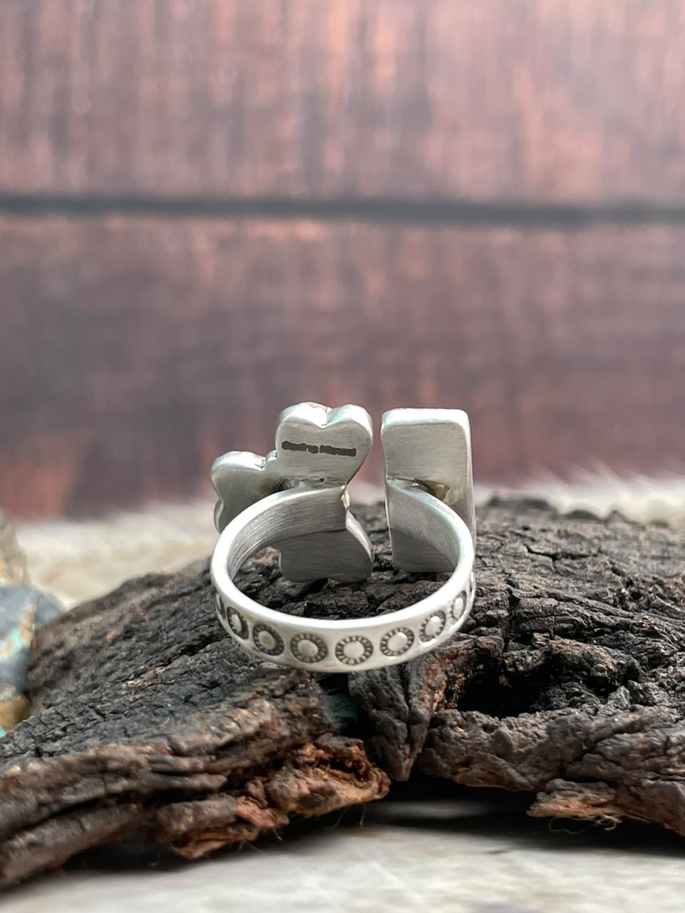 Handmade Sterling Silver Cotton Candy Adjustable Ring Signed Nizhoni