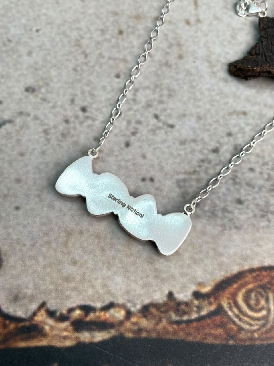 Handmade Sterling Silver Sierra Nevada Necklace Signed Nizhoni
