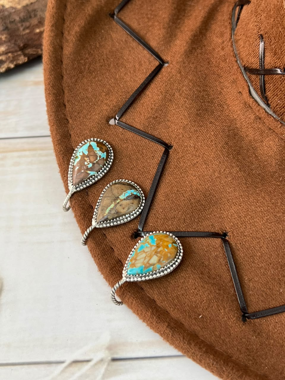 Handmade Sterling Silver Royston Ribbon Turquoise Collection: Hat Pin Signed Nizhoni