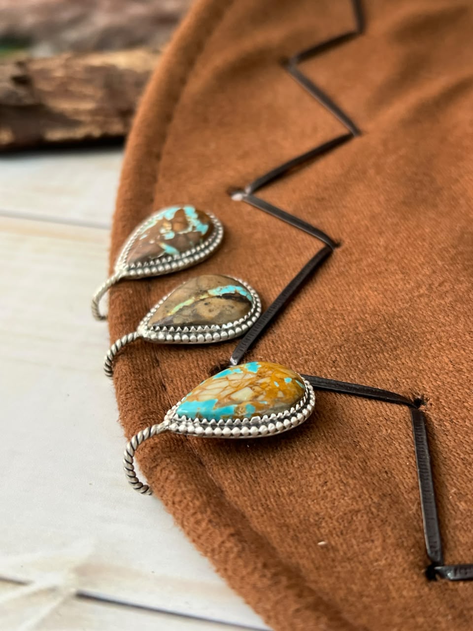 Handmade Sterling Silver Royston Ribbon Turquoise Collection: Hat Pin Signed Nizhoni