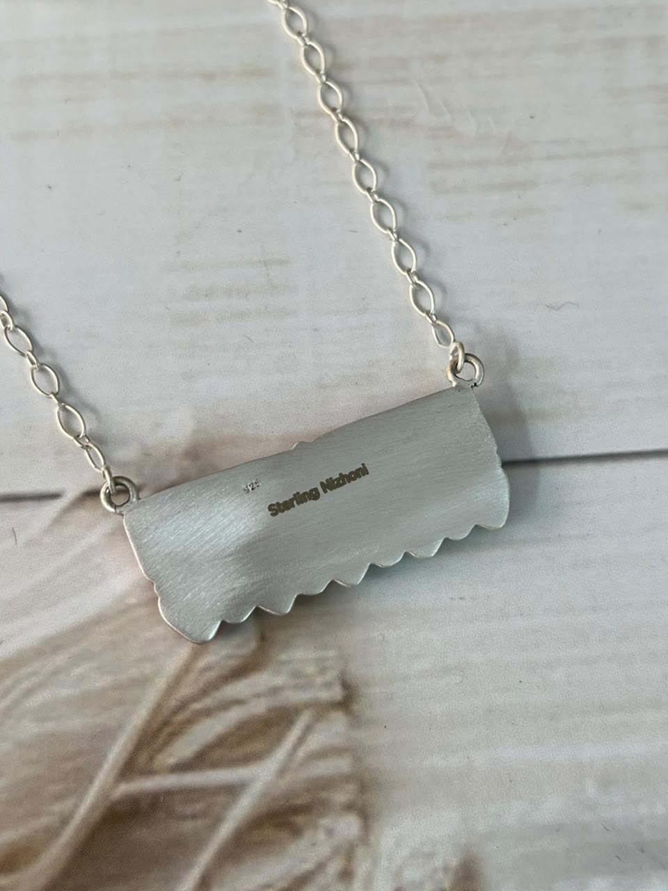 Handmade Sterling Silver Cotton Candy Necklace Signed Nizhoni