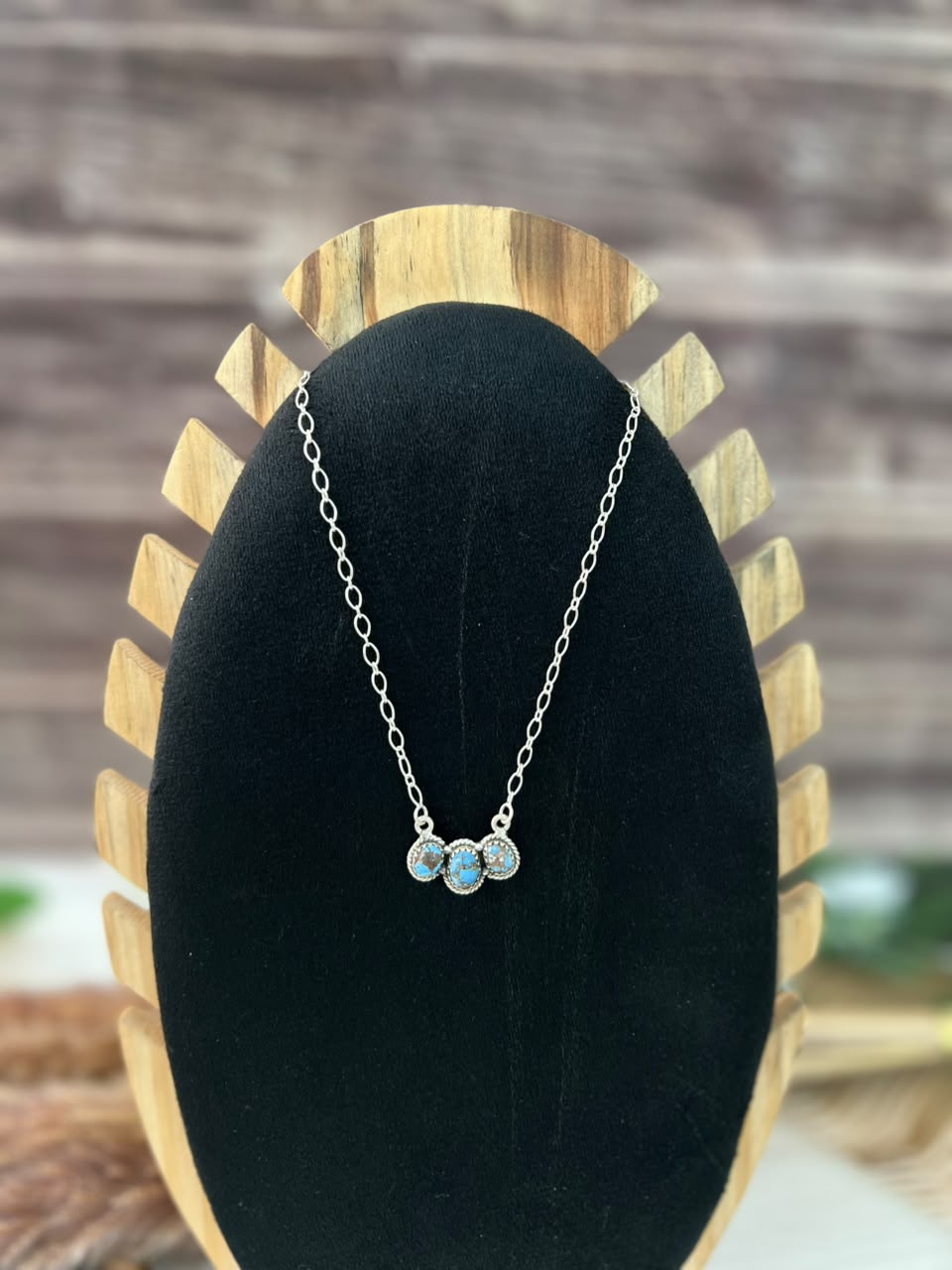 Handmade Sterling Silver Golden Hills Turquoise Necklace Signed Nizhoni