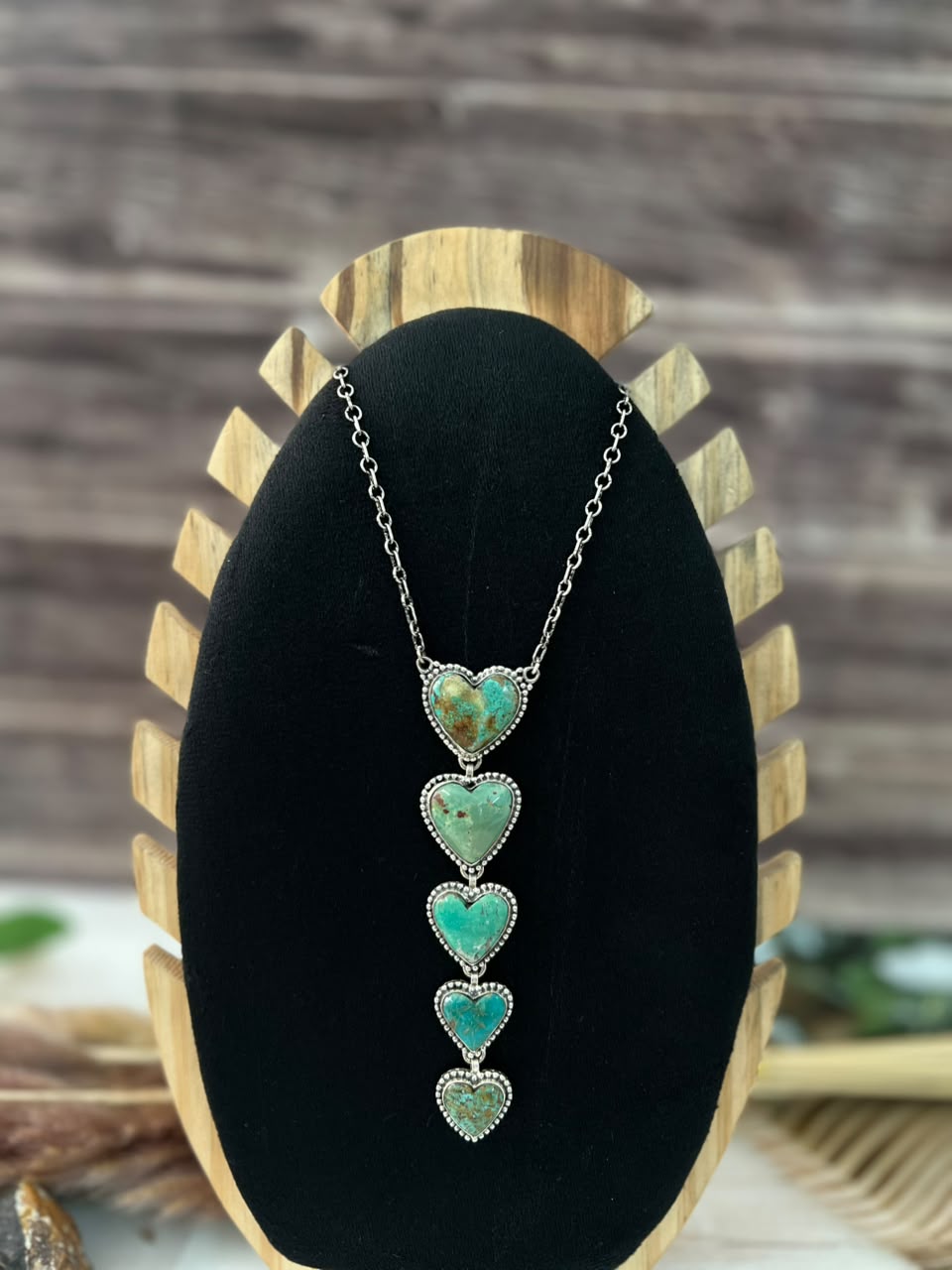 Handmade Sterling Silver Sierra Nevada Heart Drop Necklace Signed Nizhoni