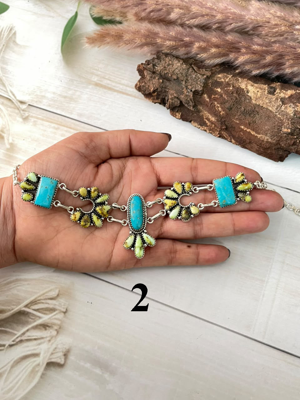 Handmade Sterling Silver Tyrone with Palomino Turquoise Choker Necklace Signed Nizhoni (9)