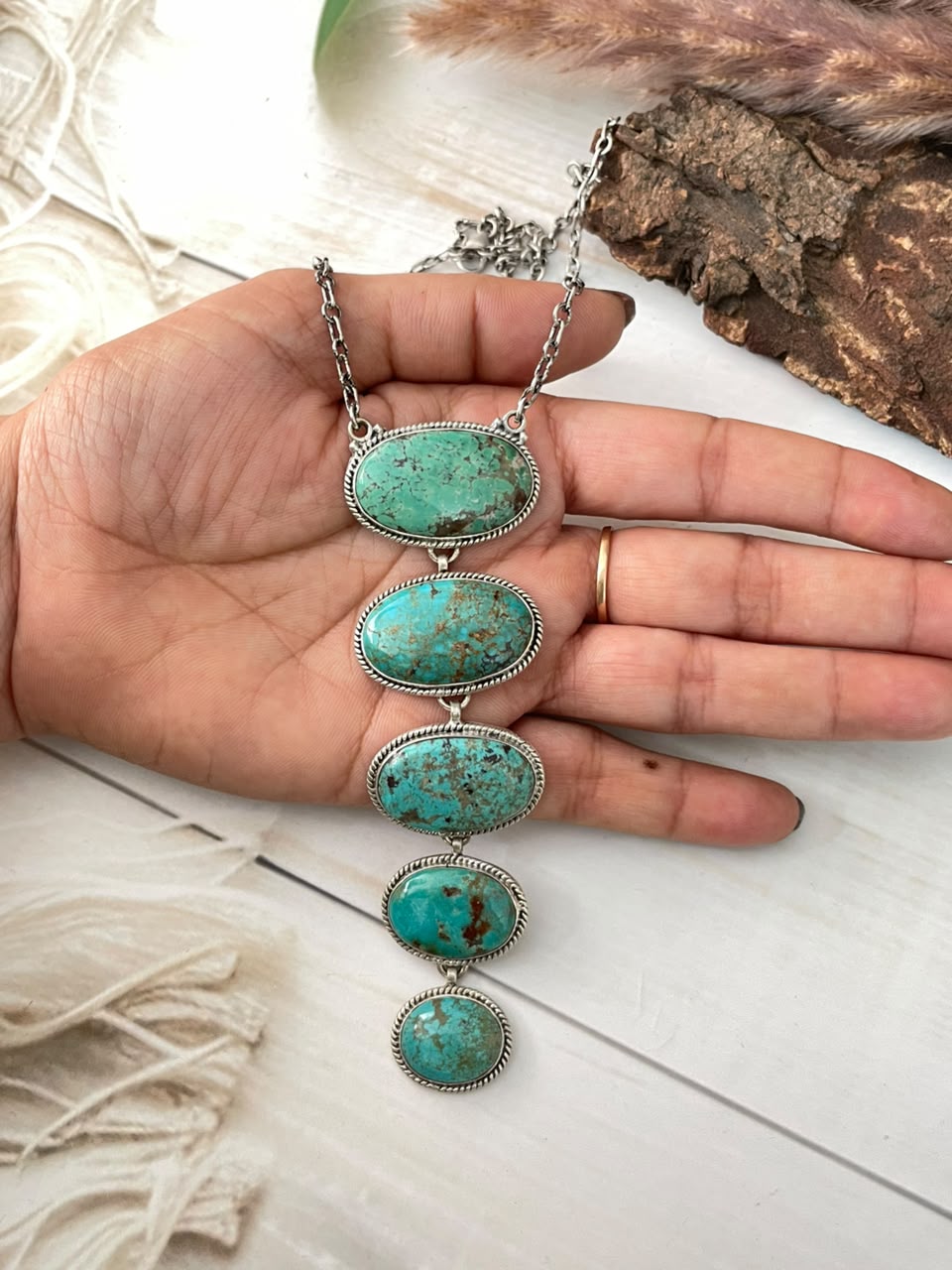 Handmade Sterling Silver Sierra Nevada Necklace Signed Nizhoni