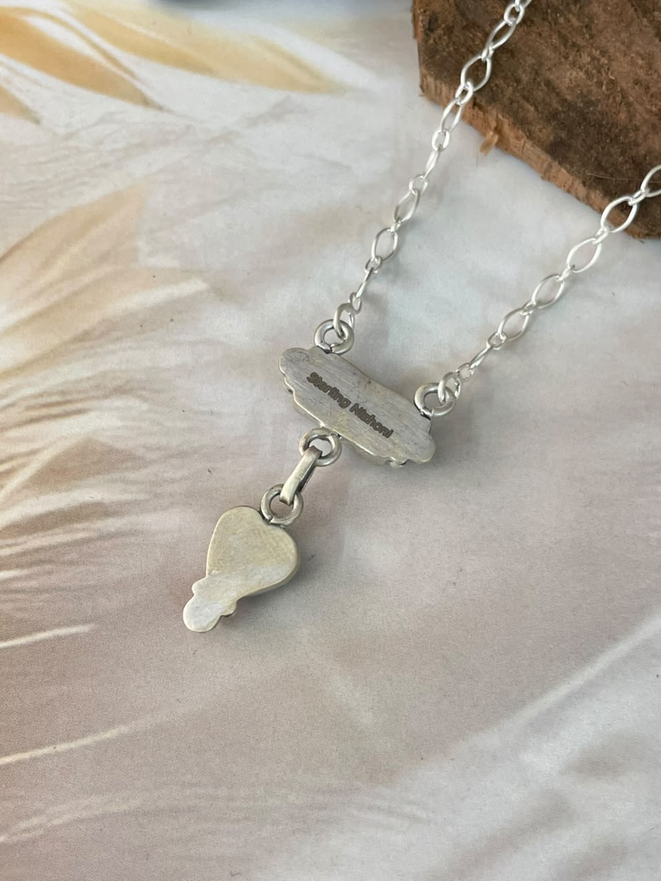 Handmade Sterling Silver Ithaca Peak Turquoise Necklace Signed Nizhoni