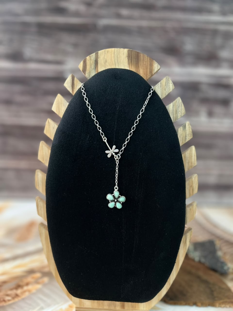 Handmade Sterling Silver Paloma Turquoise Lariat Necklace Signed Nizhoni