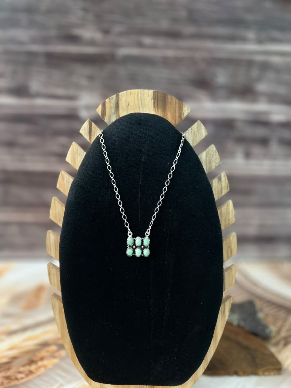 Handmade Sterling Silver Paloma Turquoise Necklace Signed Nizhoni