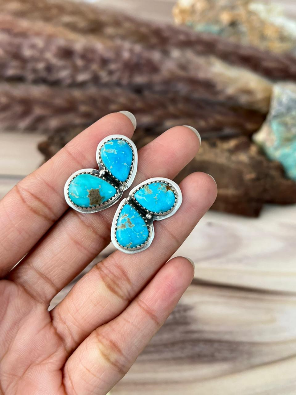 Handmade Sterling Silver Sierra Bella Turquoise Adjustable Ring Signed Nizhoni