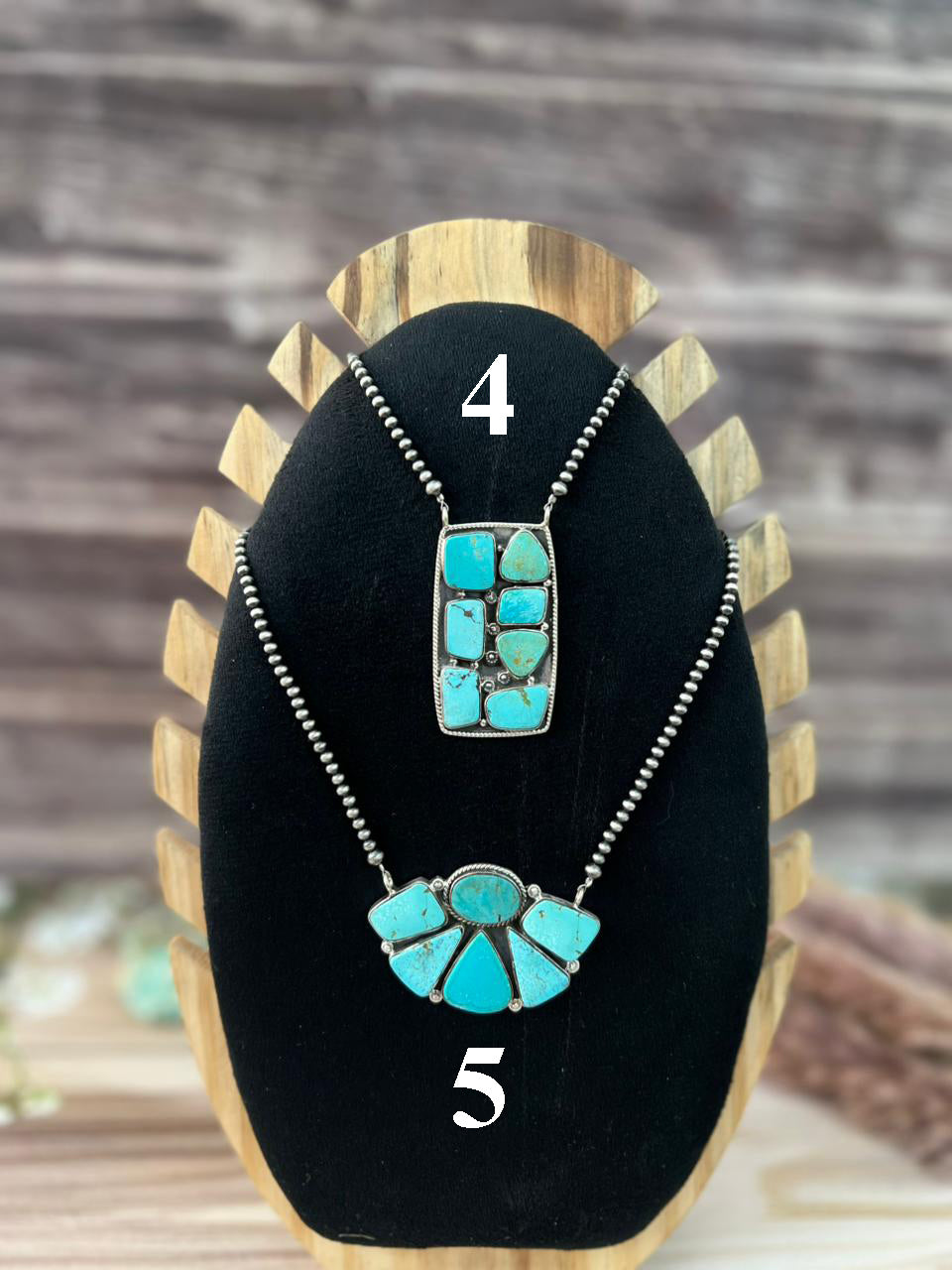 Handmade Sterling Silver Green Kingman Turquoise Collection: Beaded Necklace Signed Nizhoni