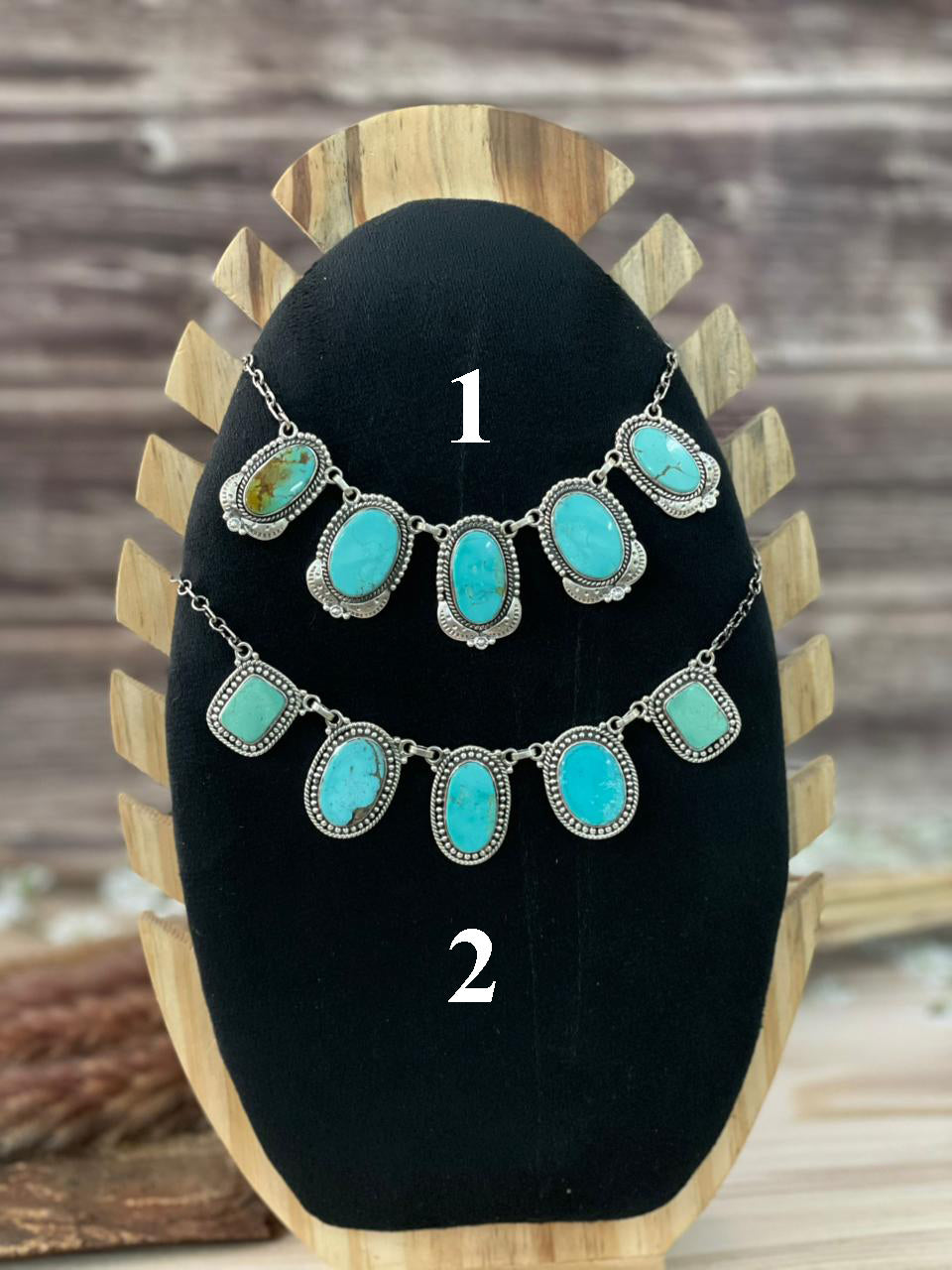 Handmade Sterling Silver Green Kingman Turquoise Collection: Necklace Signed Nizhoni