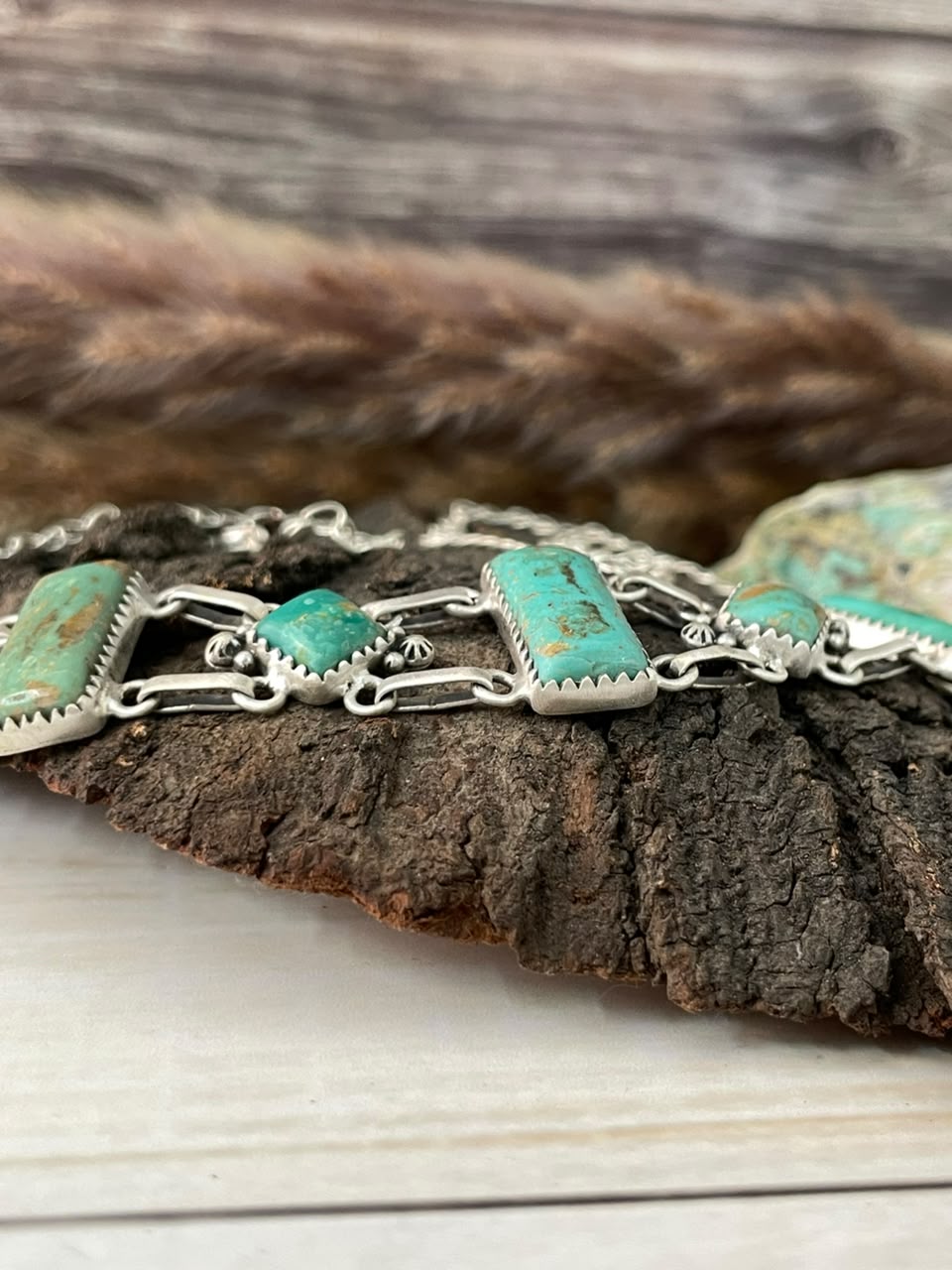 Handmade Sterling Silver Royston Turquoise Choker Necklace Signed Nizhoni