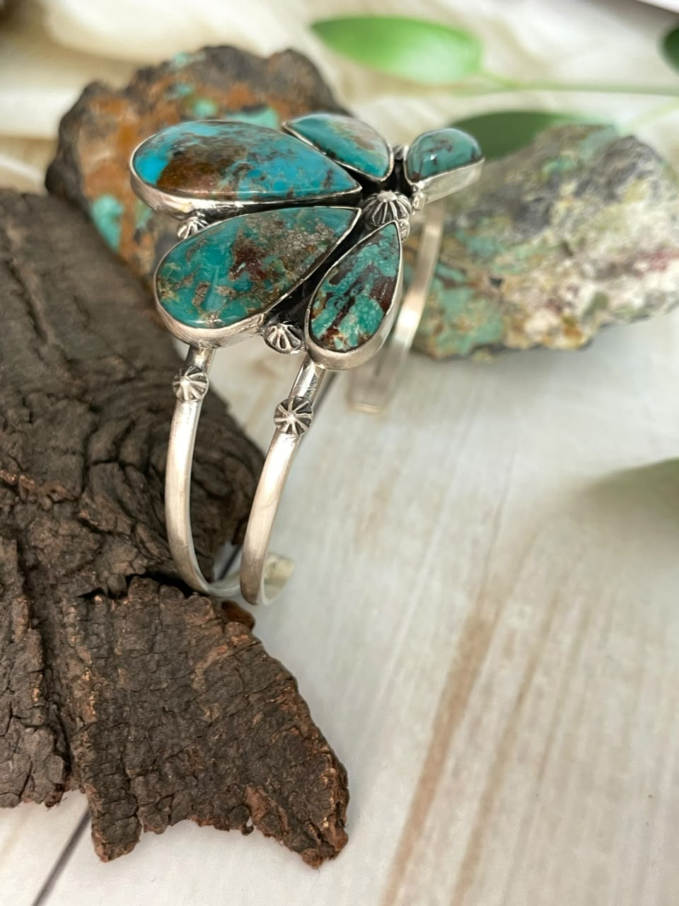 Handmade Sterling Silver Crimson Cowgirl Turquoise Collection: Cuff Bracelet Signed Nizhoni