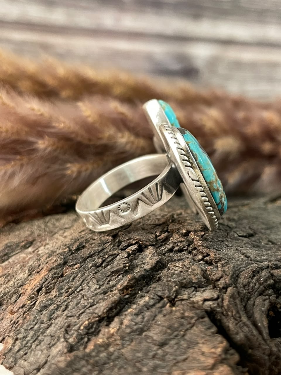 Handmade Sterling Silver Crimson Cowgirl Turquoise Collection: Naja Adjustable Ring Signed Nizhoni