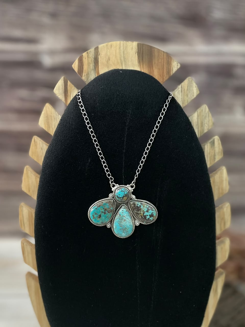 Handmade Sterling Silver Crimson Cowgirl Turquoise Collection: Necklace Signed Nizhoni