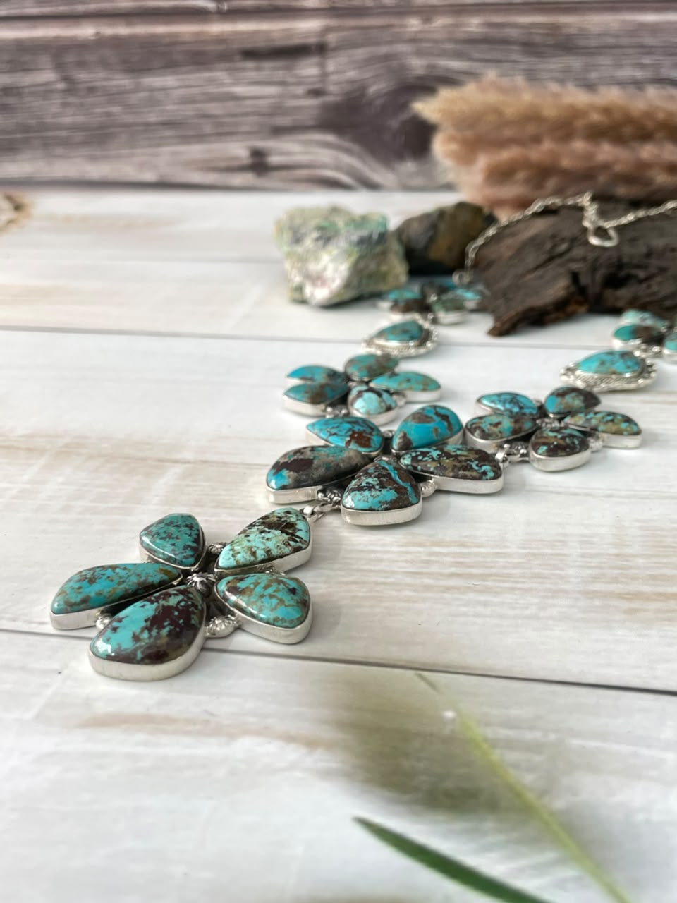 Handmade Sterling Silver Crimson Cowgirl Turquoise Collection: Necklace Signed Nizhoni