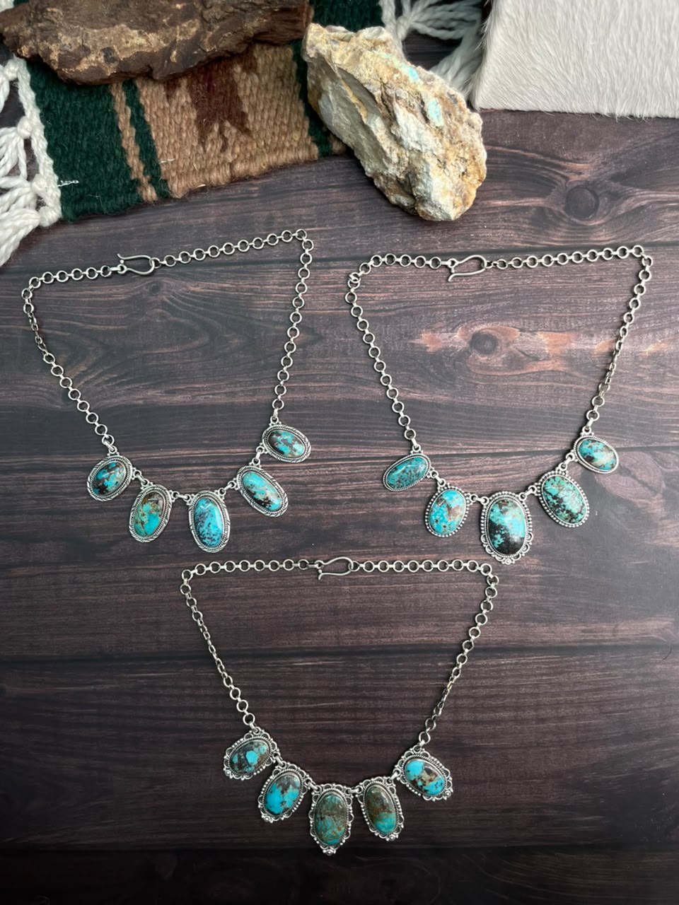Handmade Sterling Silver Crimson Cowgirl Turquoise Collection: Choker Necklace Signed Nizhoni