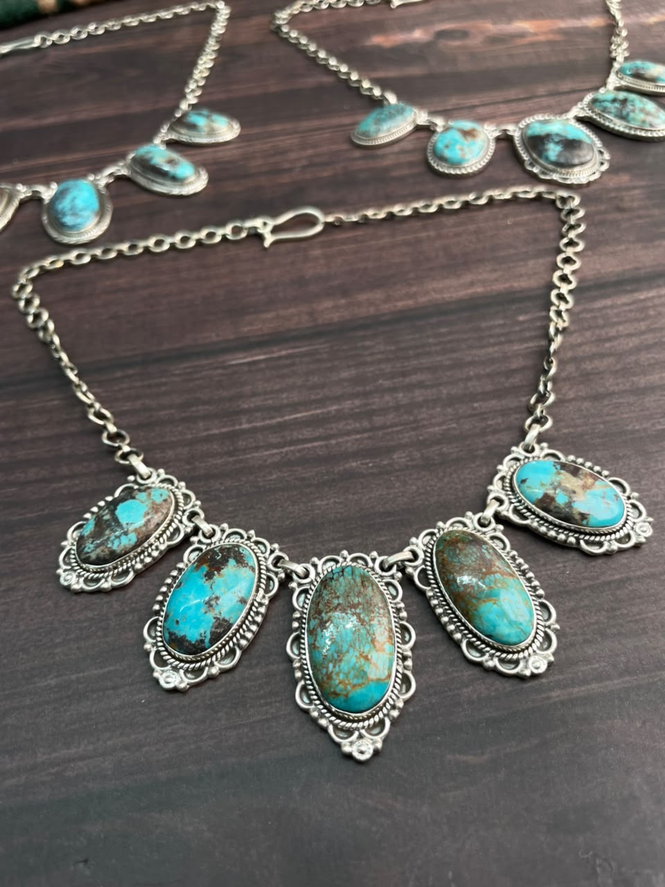 Handmade Sterling Silver Crimson Cowgirl Turquoise Collection: Choker Necklace Signed Nizhoni
