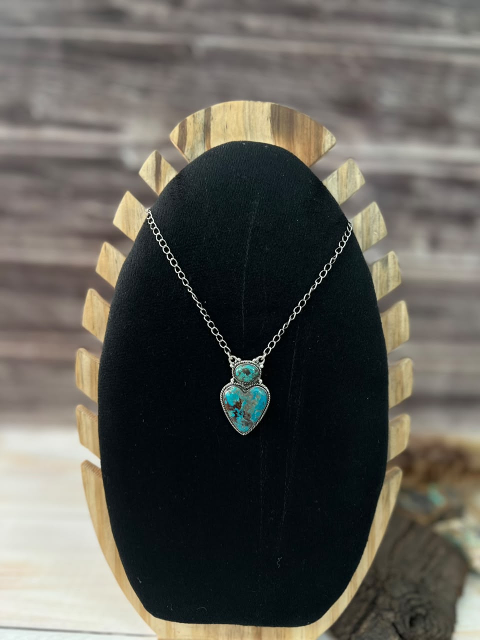 Handmade Sterling Silver Crimson Cowgirl Turquoise Collection: Necklace Signed Nizhoni