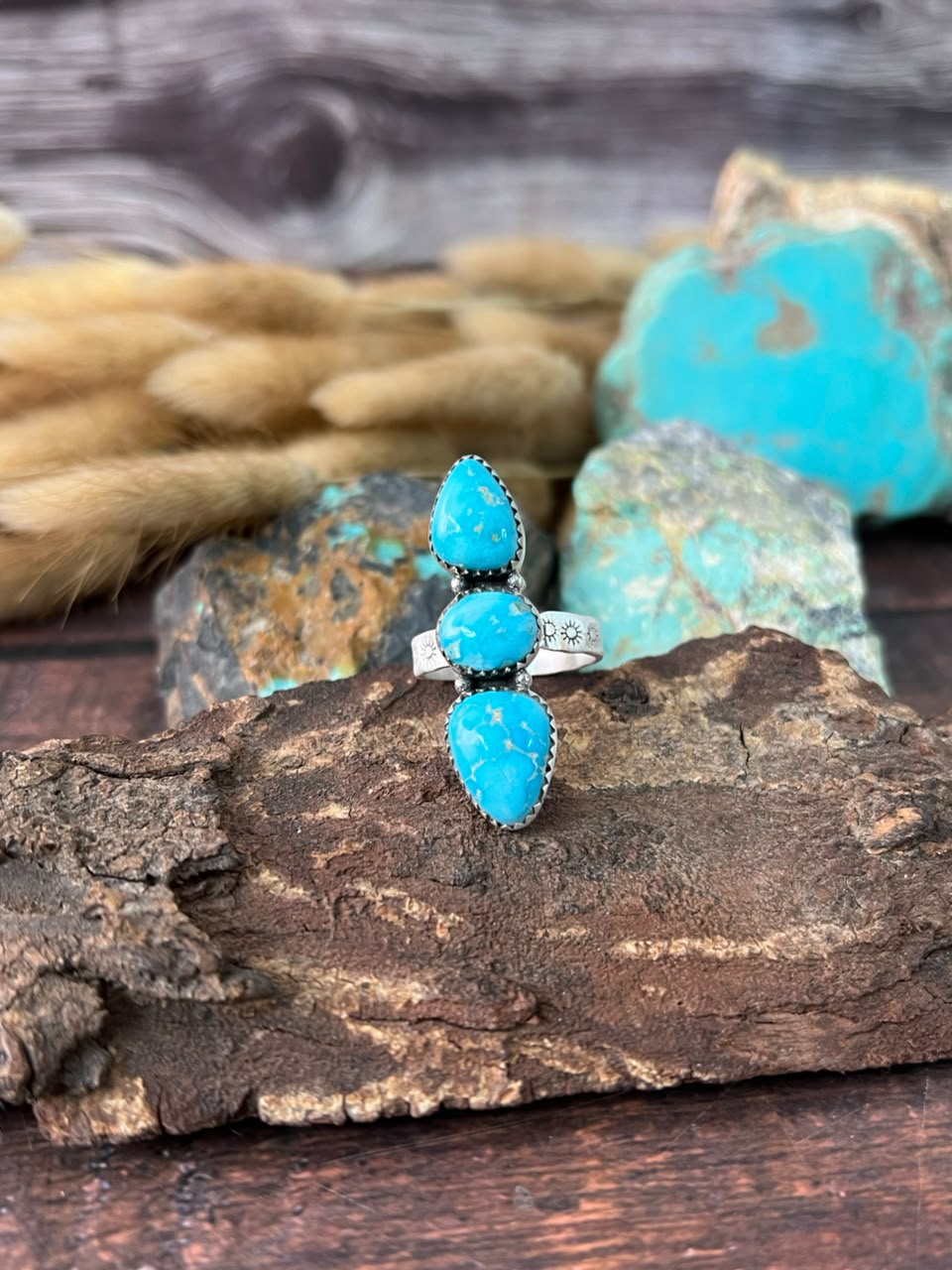 Handmade Sterling Silver Sierra Bella Turquoise Adjustable Ring Signed Nizhoni (2)
