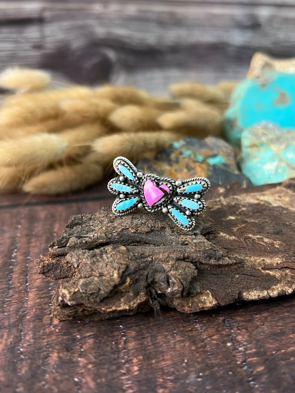 Handmade Sterling Silver Cotton Candy Adjustable Ring Signed Nizhoni (1)