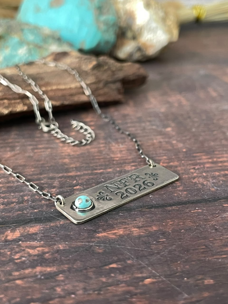 Handmade Sterling Silver Kingman Turquoise NFR Collection: Necklace