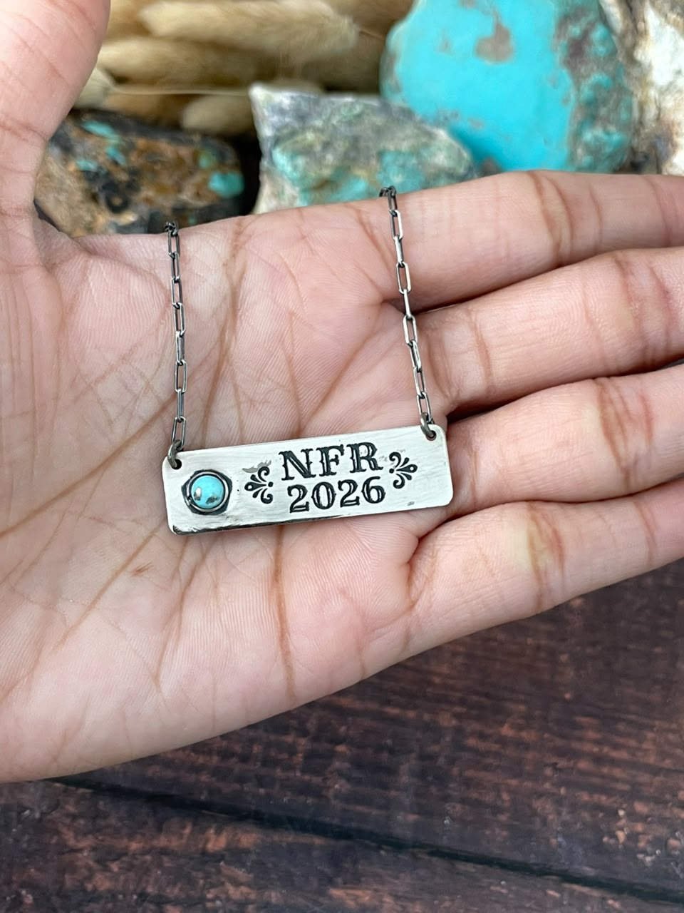 Handmade Sterling Silver Kingman Turquoise NFR Collection: Necklace