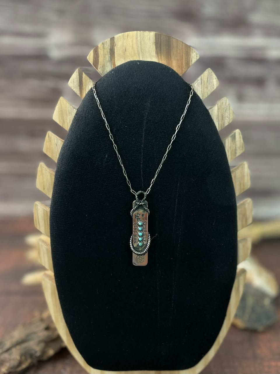 Handmade Sterling Silver Kingman Turquoise NFR Collection: Necklace Signed Nizhoni