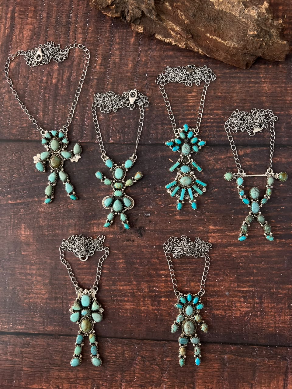 Handmade Sterling Silver Number 8 Turquoise Necklace Signed Nizhoni