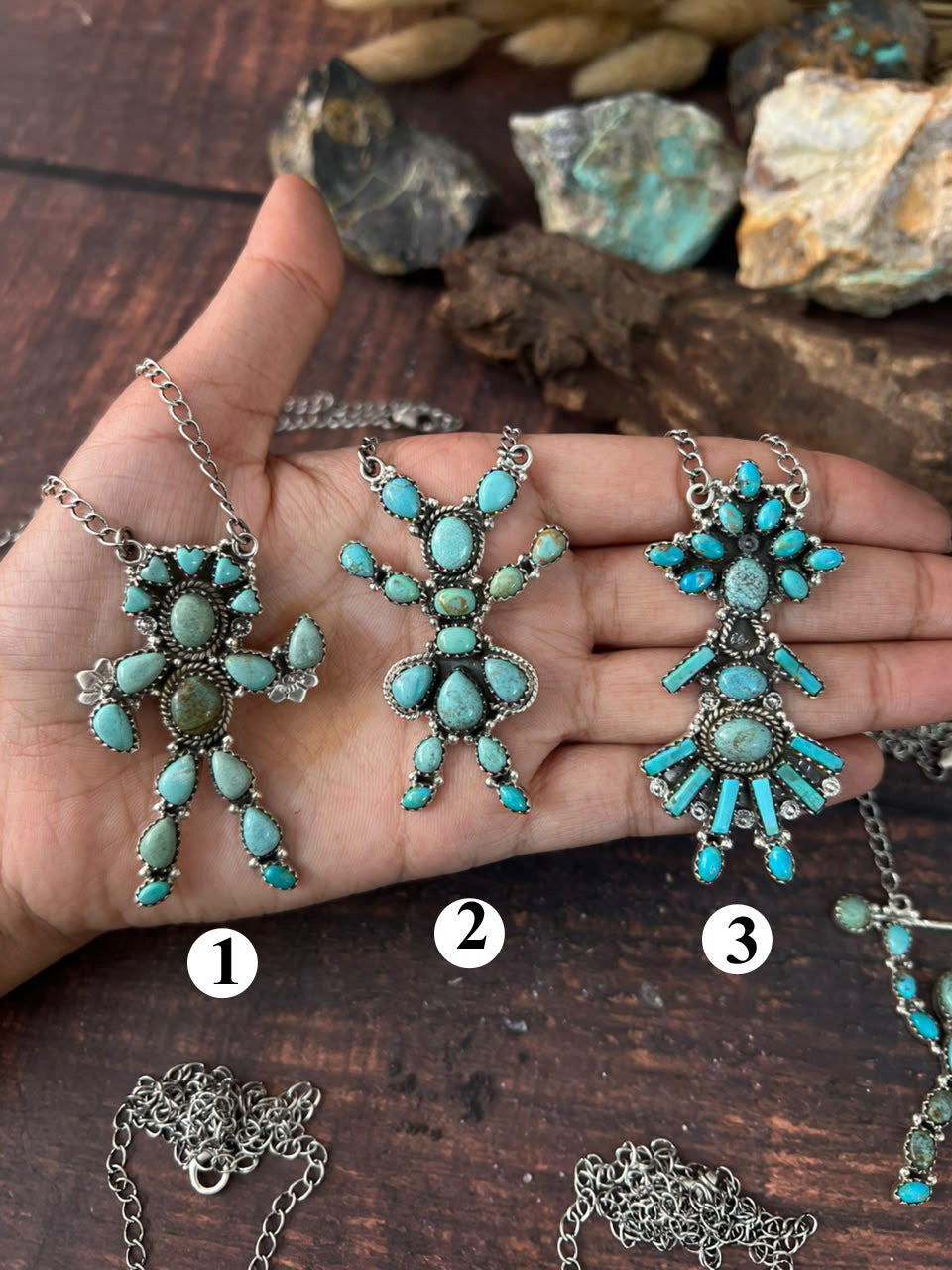 Handmade Sterling Silver Number 8 Turquoise Necklace Signed Nizhoni