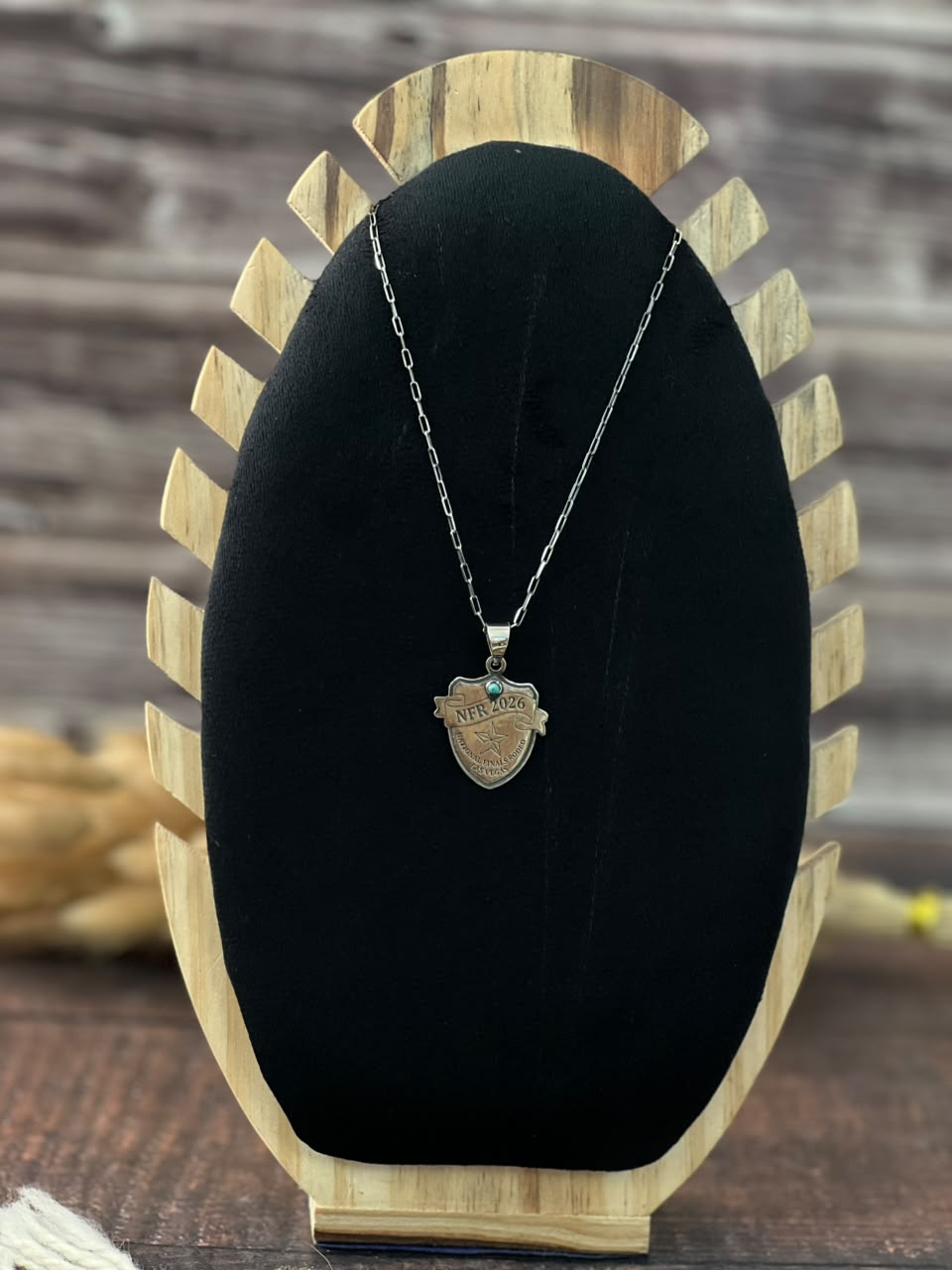 Handmade Sterling Silver Kingman Turquoise NFR Collection: Necklace Signed Nizhoni