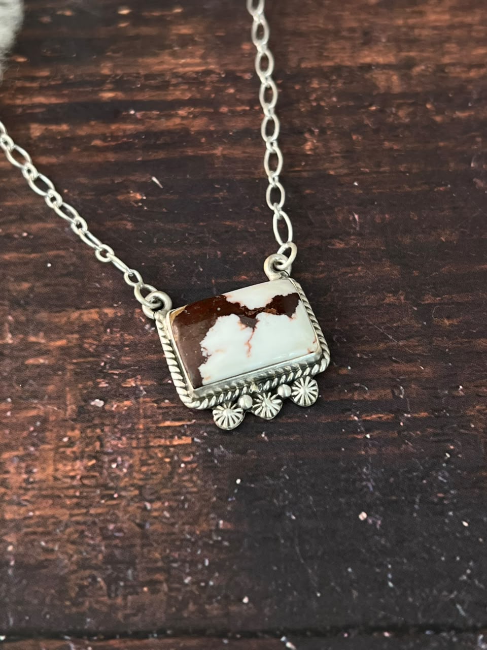 Handmade Sterling Silver Wildhorse Necklace Signed Nizhoni