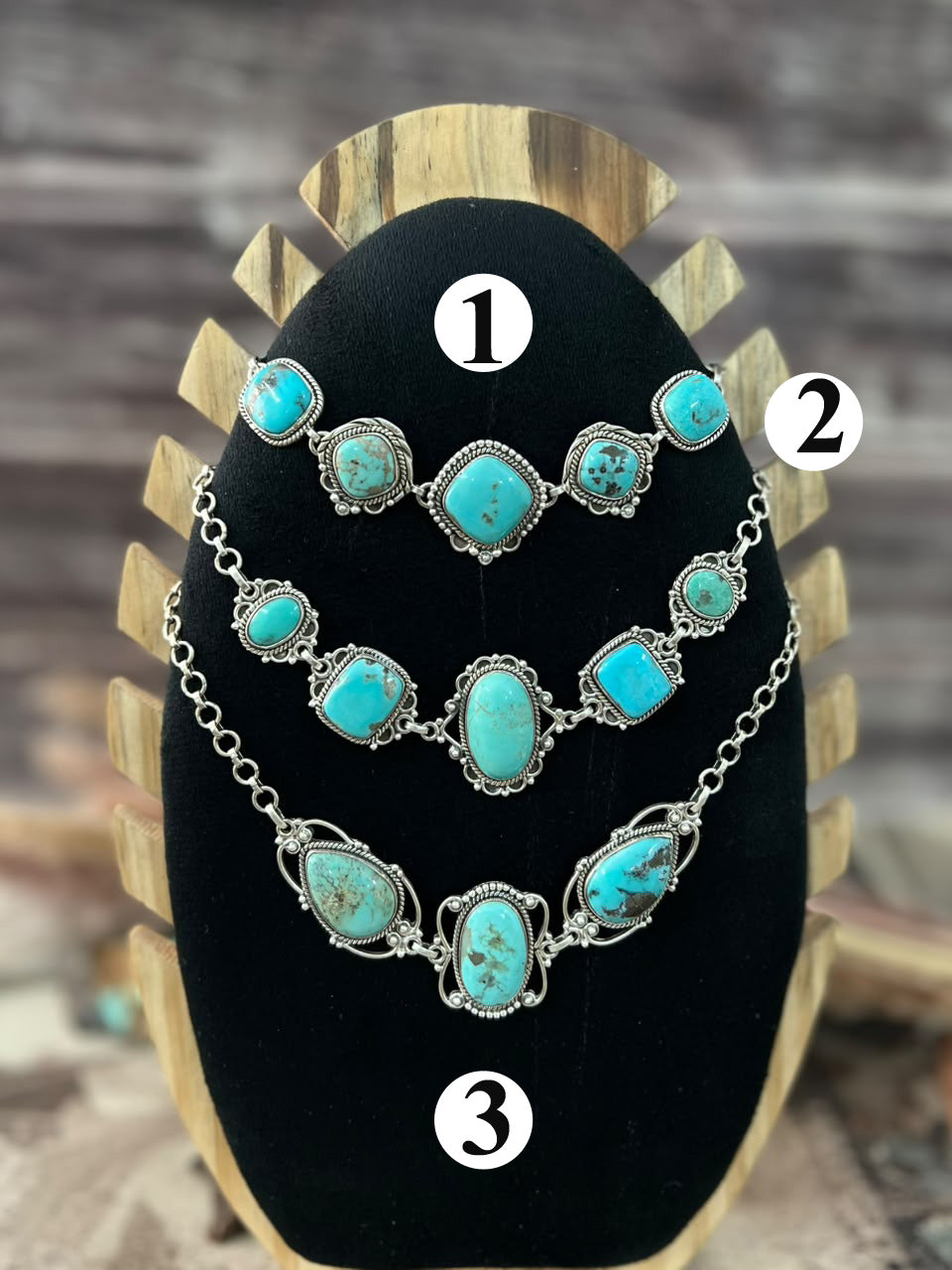 Handmade Sterling Silver Campitos Turquoise Collection: Choker Necklace Signed Nizhoni